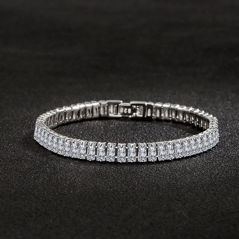 Double Row Moissanite Tennis Bracelet